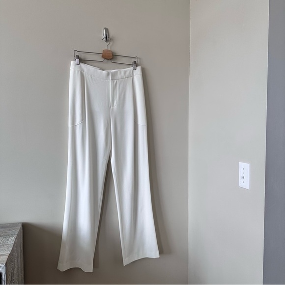 DEREK Lam 10 Crosby-Off White High Rise Stretch Crepe Long Trousers (Size:8) - Picture 4 of 11